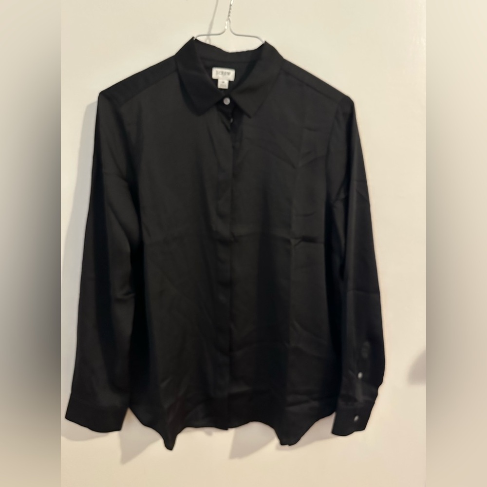 Black silk dress shirt